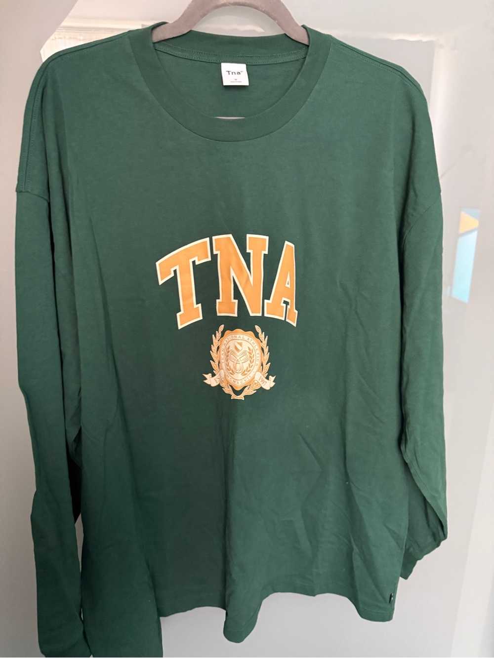 TNA Dark Green Crewneck Tee with White Tag